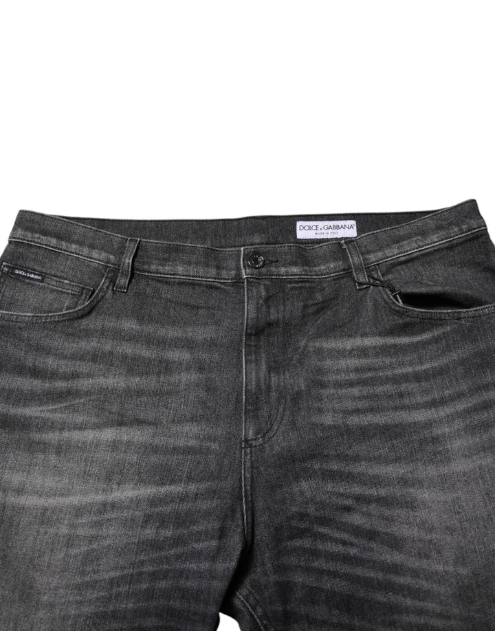 Dolce &amp; Gabbana Sample Sale Dolce &amp; Gabbana Gray Washed Cotton Loose Denim Jeans - | Designer outlet