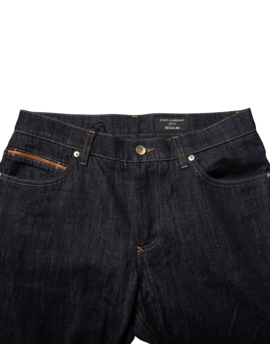 Dolce &amp; Gabbana Sample Sale Dolce &amp; Gabbana Dark Blue Cotton Logo Plaque Men Denim Jeans - | Designer outlet