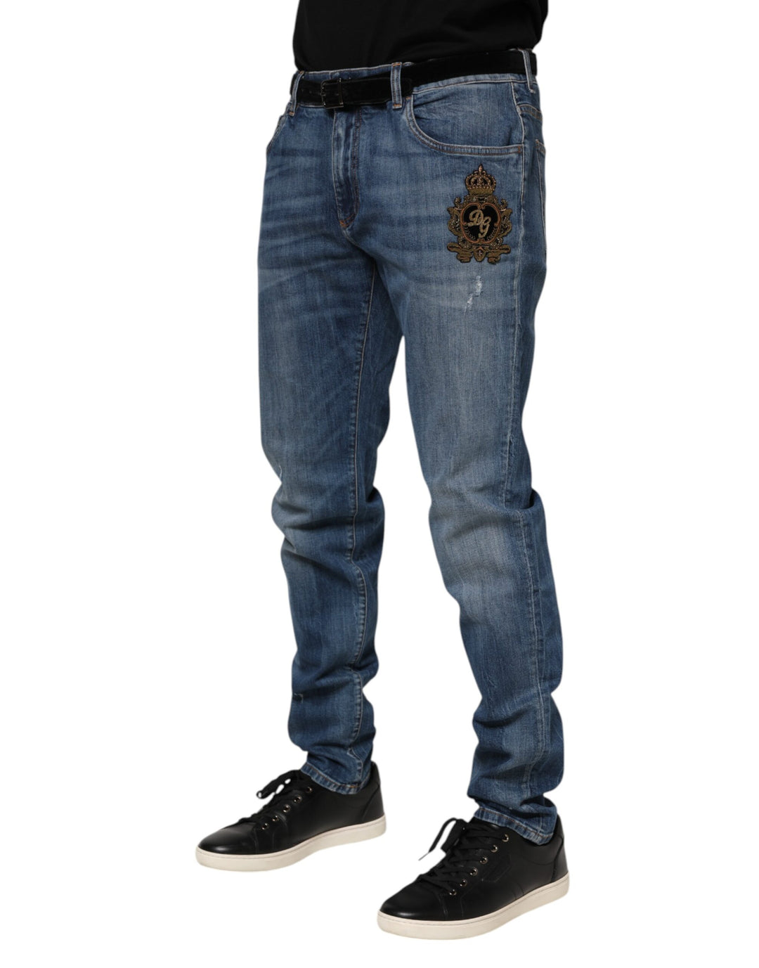 Dolce &amp; Gabbana Sample Sale Dolce &amp; Gabbana Blue Logo Embroidery Denim Jeans - | Designer outlet