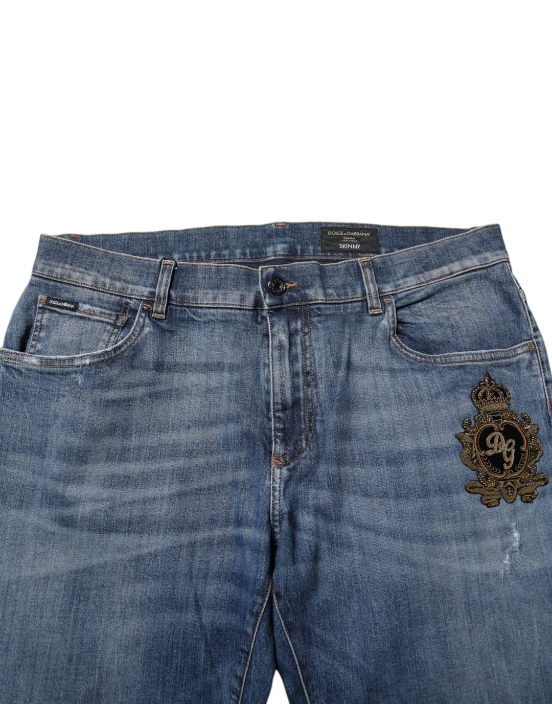 Dolce &amp; Gabbana Sample Sale Dolce &amp; Gabbana Blue Logo Embroidery Denim Jeans - | Designer outlet