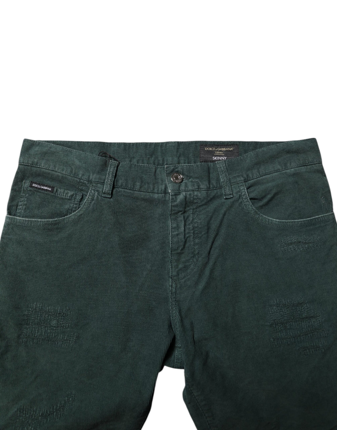 Dolce &amp; Gabbana Sample Sale Dolce &amp; Gabbana Green Cotton Corduroy Skinny Pants - | Designer outlet
