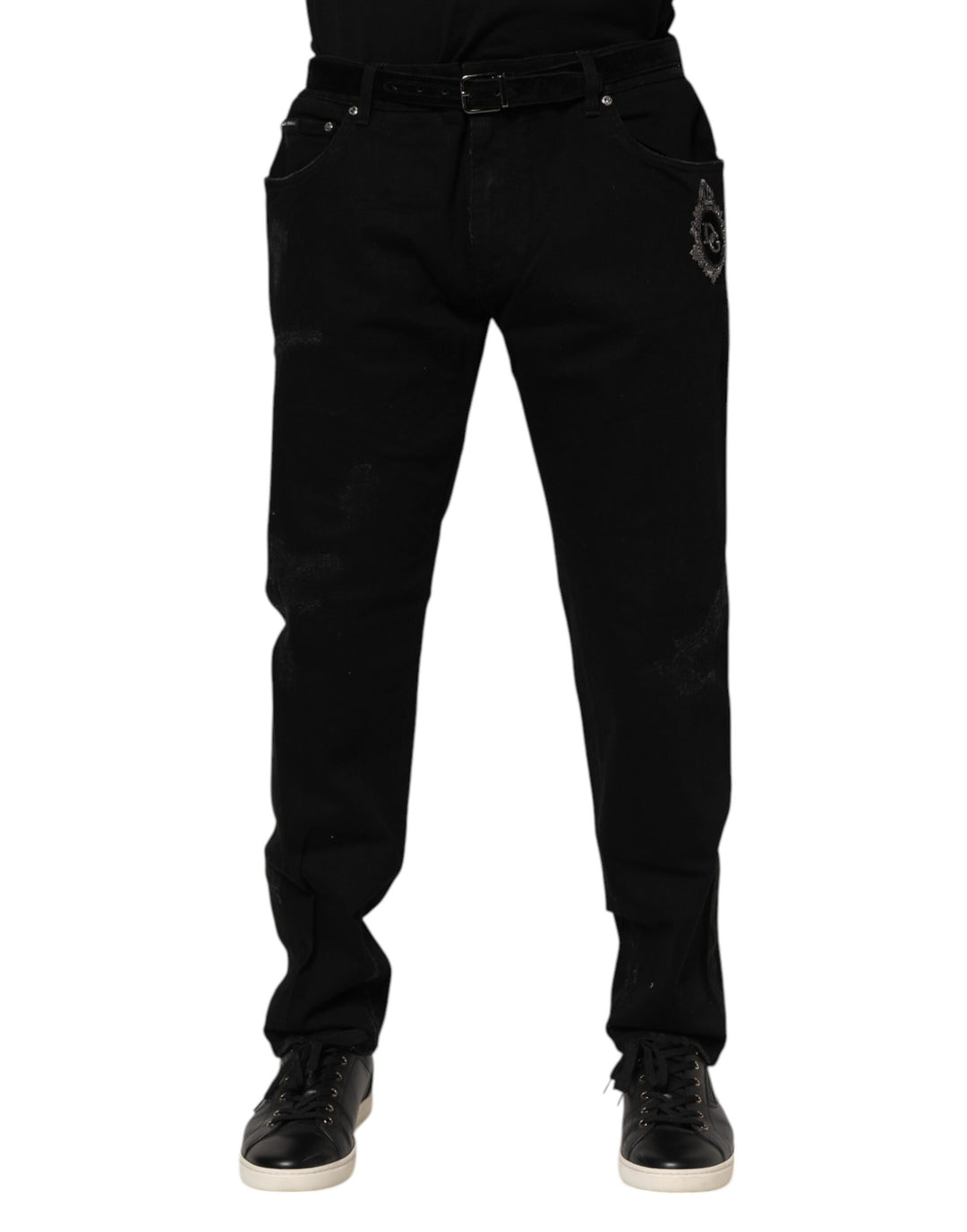 Dolce &amp; Gabbana Sample Sale Dolce &amp; Gabbana Black Cotton Skinny Men Denim Jeans - | Designer outlet