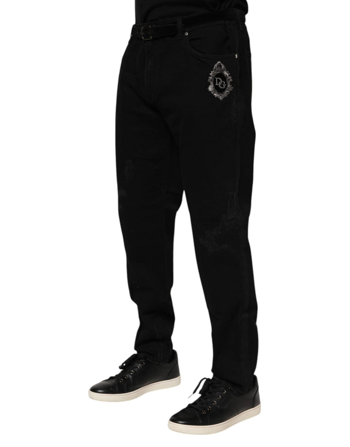 Dolce &amp; Gabbana Sample Sale Dolce &amp; Gabbana Black Cotton Skinny Men Denim Jeans - | Designer outlet