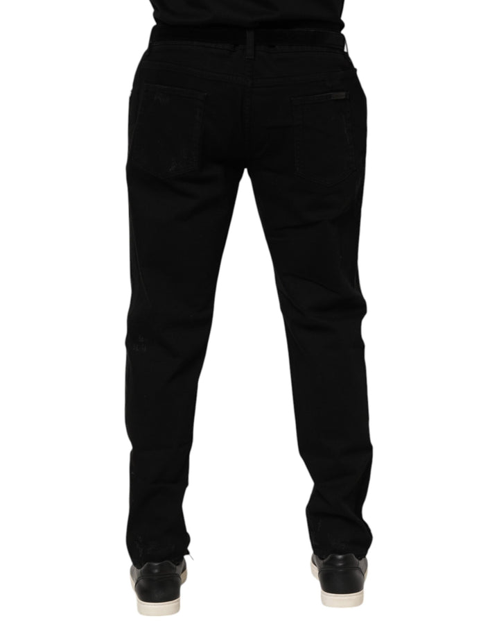Dolce &amp; Gabbana Sample Sale Dolce &amp; Gabbana Black Cotton Skinny Men Denim Jeans - | Designer outlet