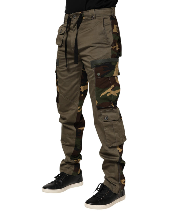 Dolce &amp; Gabbana Sample Sale Dolce &amp; Gabbana Brown Cotton Camouflage Cargo Pants - | Designer outlet