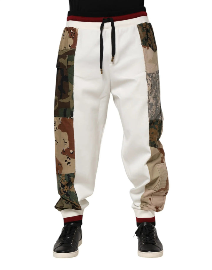 Dolce &amp; Gabbana Sample Sale | Dolce &amp; Gabbana White Patchwork Jogger Pants - | Designer outlet