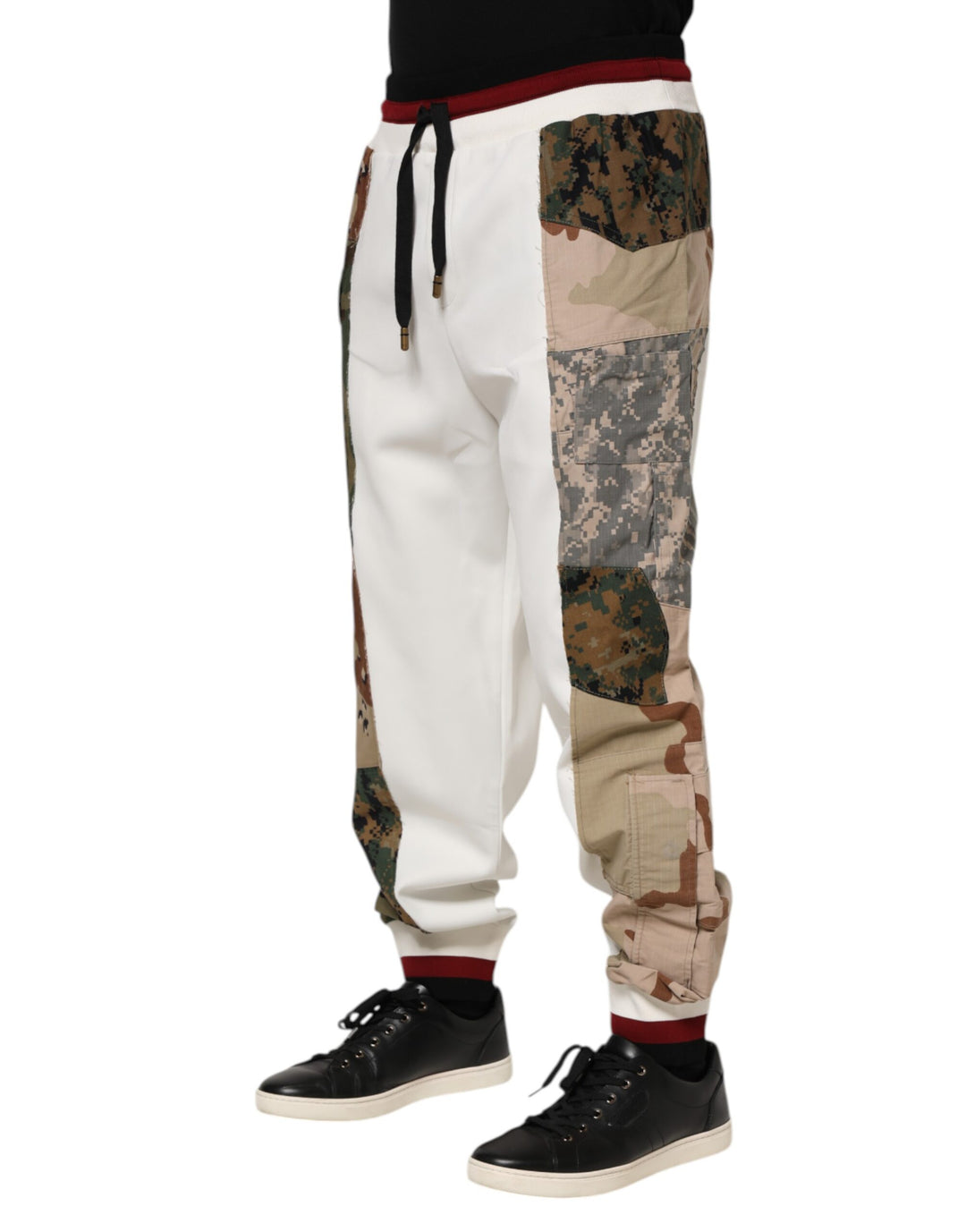 Dolce &amp; Gabbana Sample Sale Dolce &amp; Gabbana White Patchwork Jogger Pants - | Designer outlet