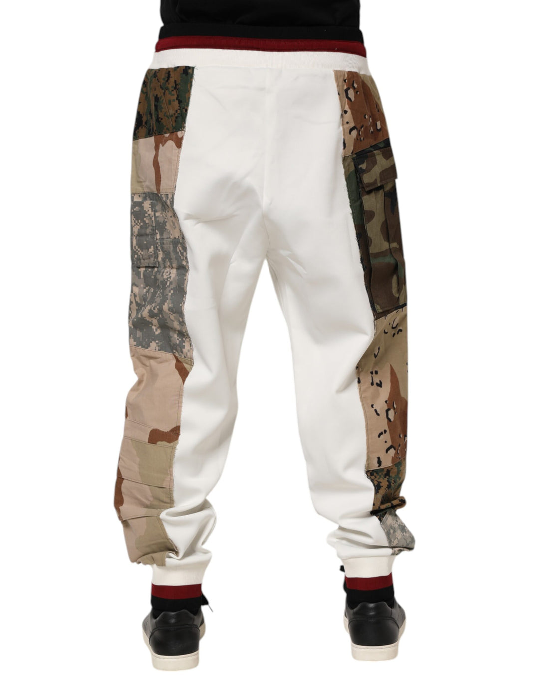 Dolce &amp; Gabbana Sample Sale Dolce &amp; Gabbana White Patchwork Jogger Pants - | Designer outlet