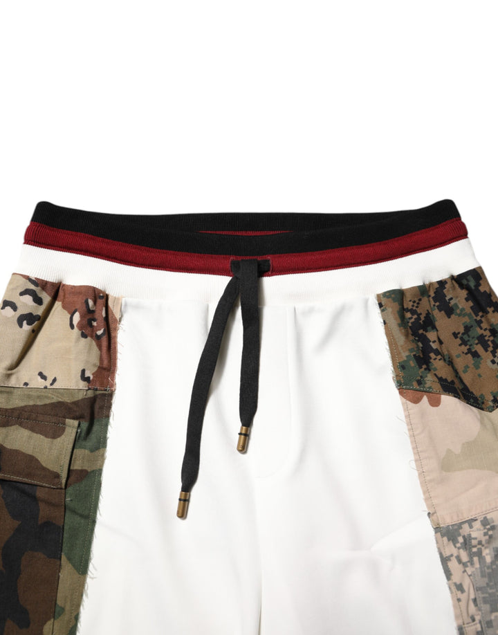 Dolce &amp; Gabbana Sample Sale Dolce &amp; Gabbana White Patchwork Jogger Pants - | Designer outlet