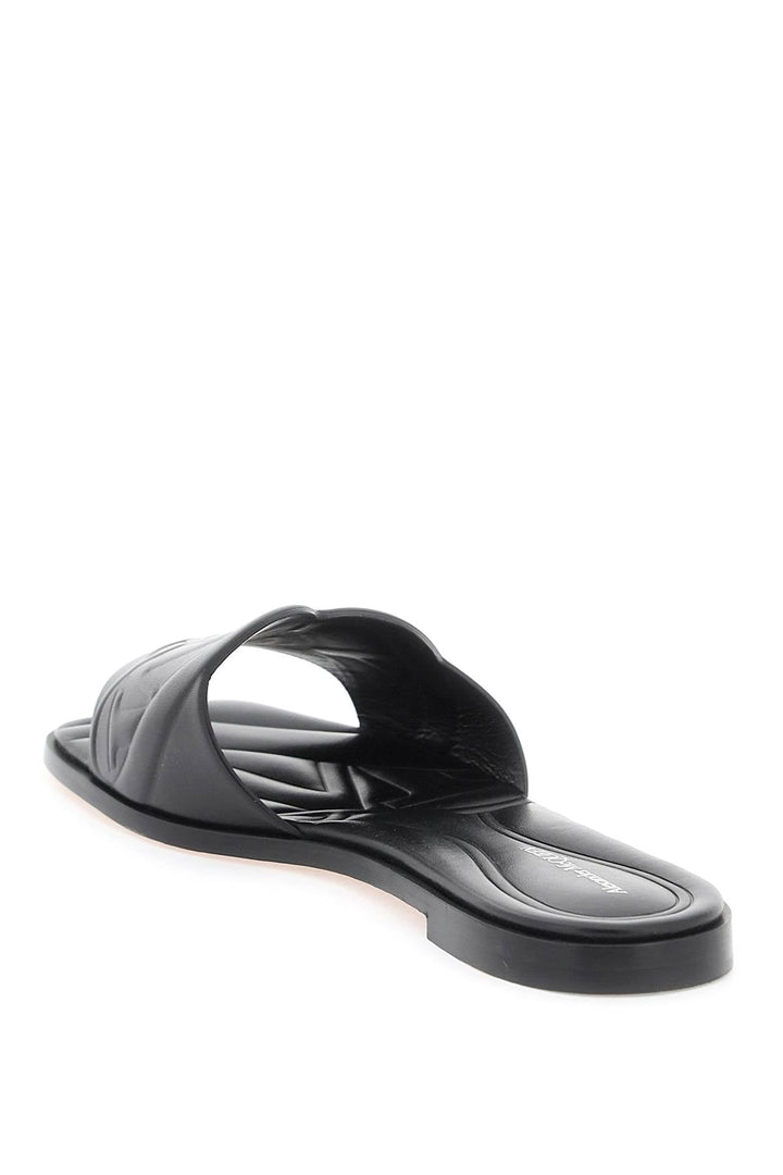 Alexander Mcqueen Leather Slides With Embossed Seal Logo