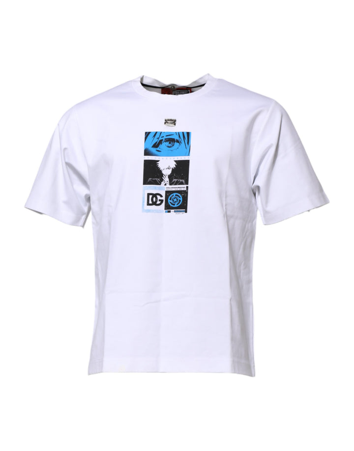 Dolce &amp; Gabbana Sample Sale Dolce &amp; Gabbana White Cotton Crew Neck Graphic Print T-shirt - | Designer outlet