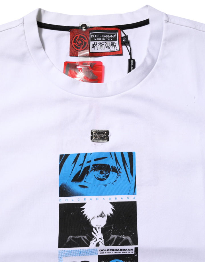 Dolce &amp; Gabbana Sample Sale Dolce &amp; Gabbana White Cotton Crew Neck Graphic Print T-shirt - | Designer outlet