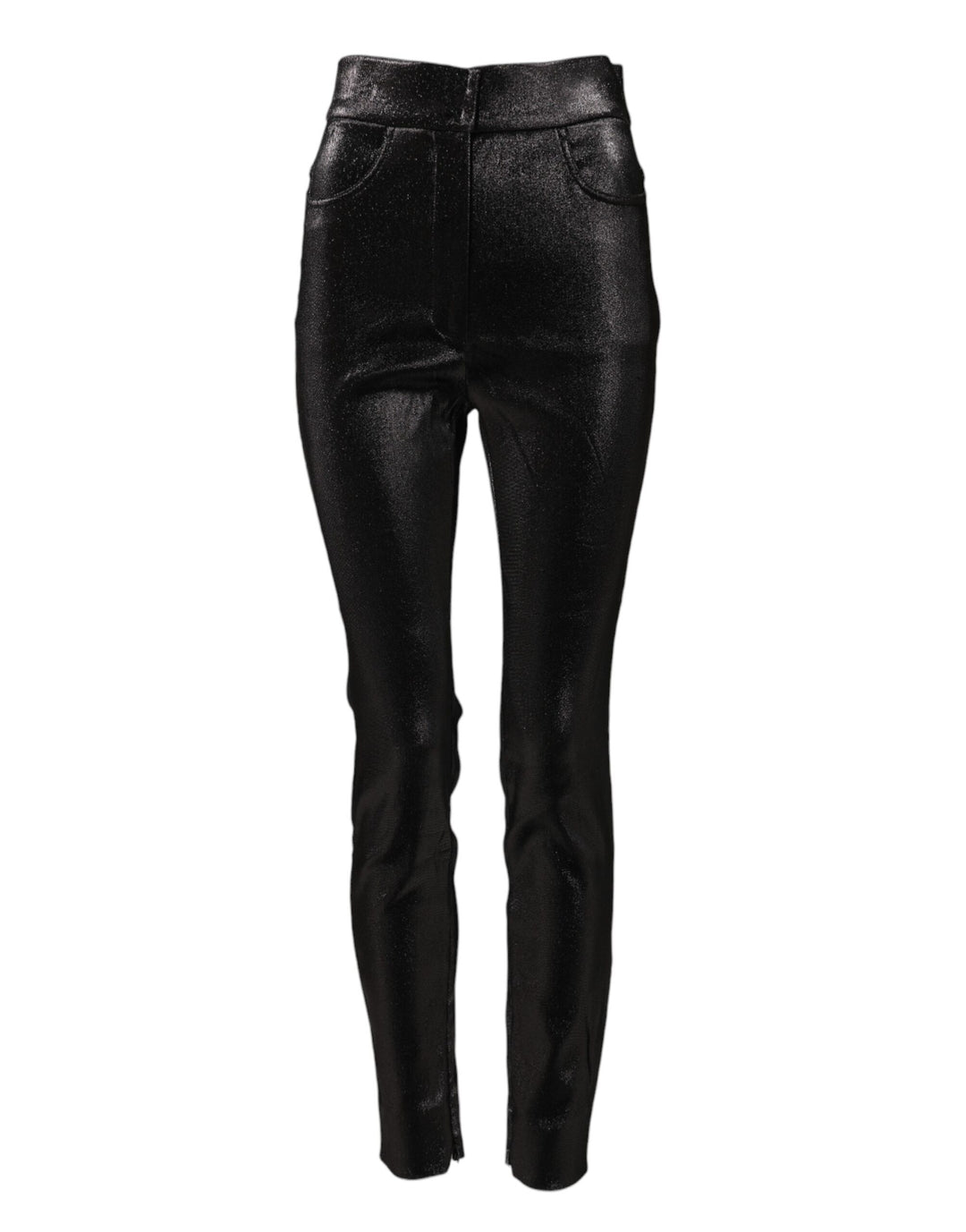 Dolce &amp; Gabbana Sample Sale Dolce &amp; Gabbana Black Cotton Stretch Silver Lurex Thread Pants - | Designer outlet