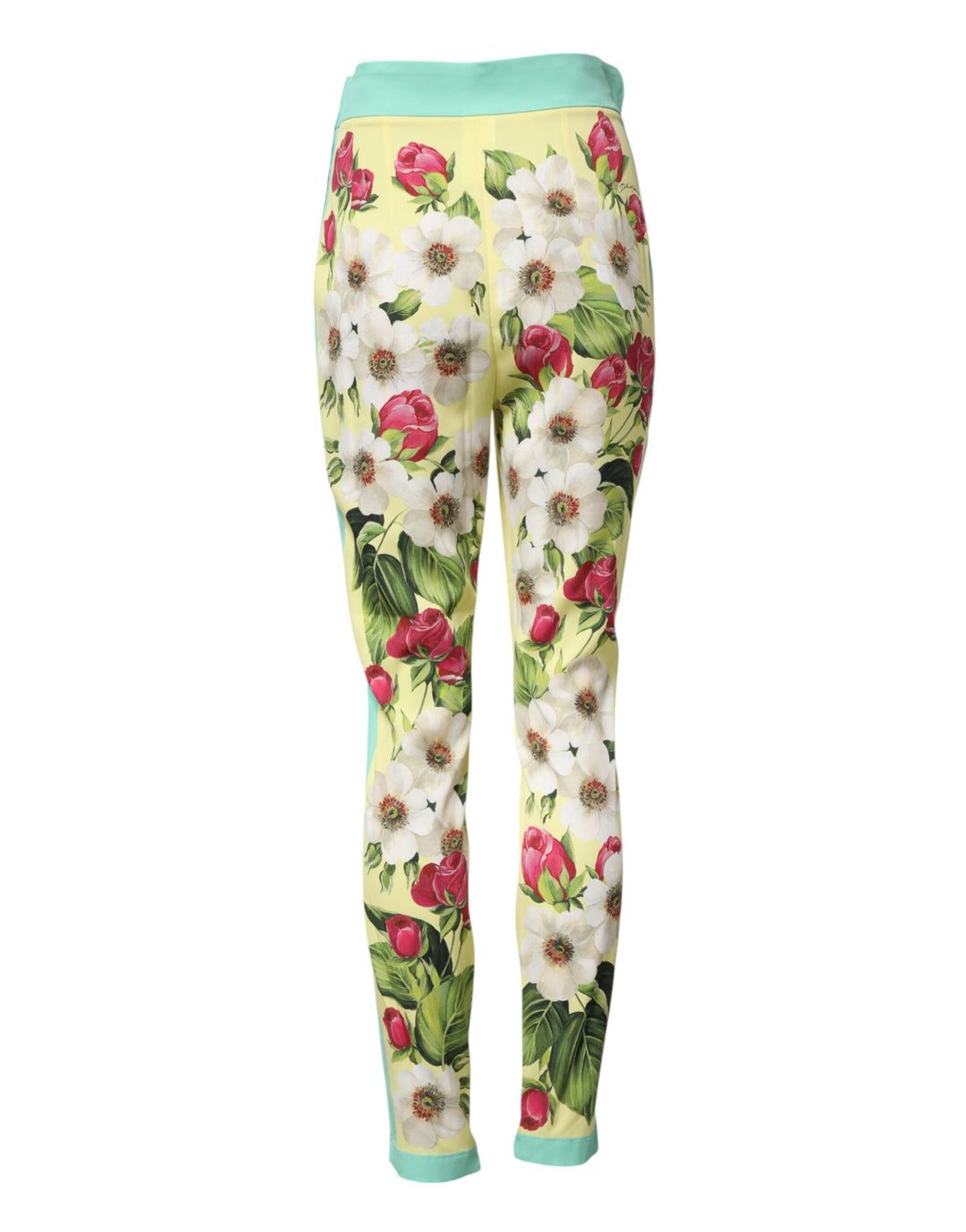Dolce &amp; Gabbana Sample Sale Dolce &amp; Gabbana Yellow Silk Floral Leggings Pants - | Designer outlet