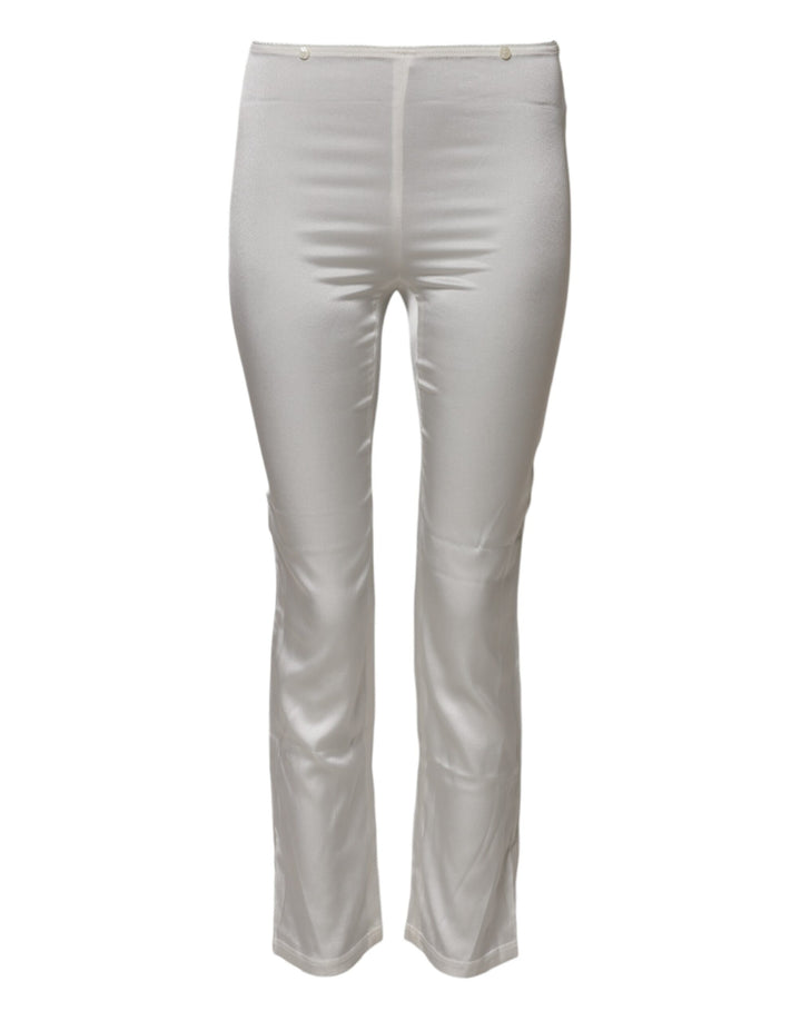 Dolce &amp; Gabbana Sample Sale Dolce &amp; Gabbana Ivory Silk Tapered High Waist Pants - | Designer outlet
