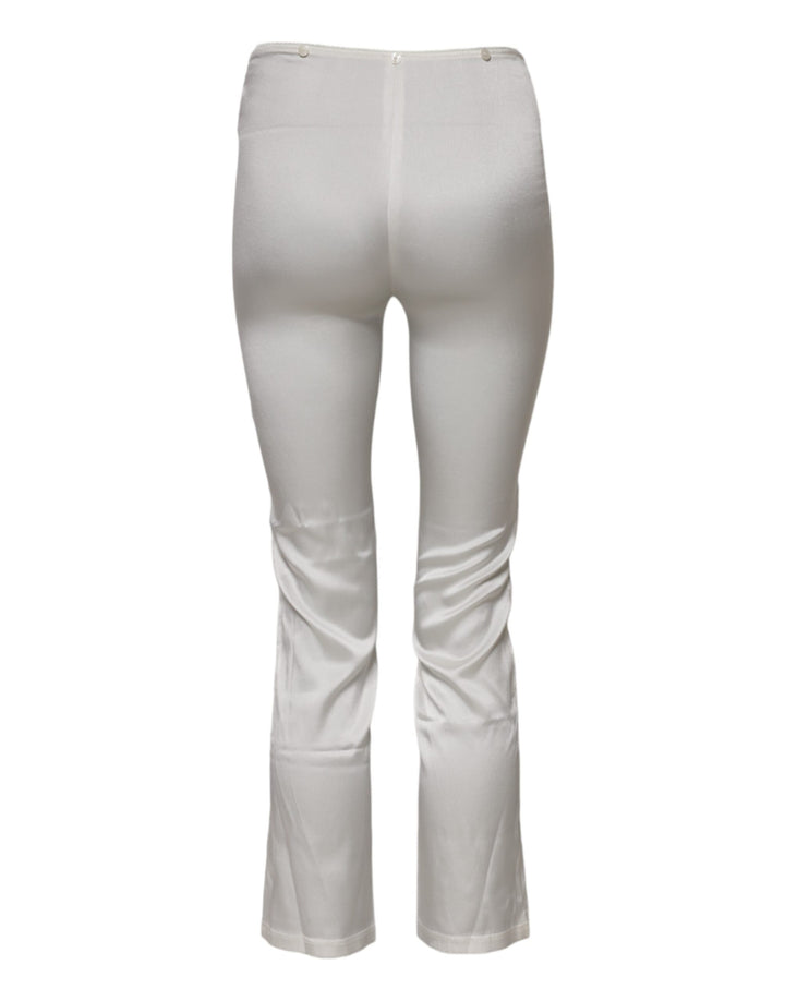 Dolce &amp; Gabbana Sample Sale Dolce &amp; Gabbana Ivory Silk Tapered High Waist Pants - | Designer outlet