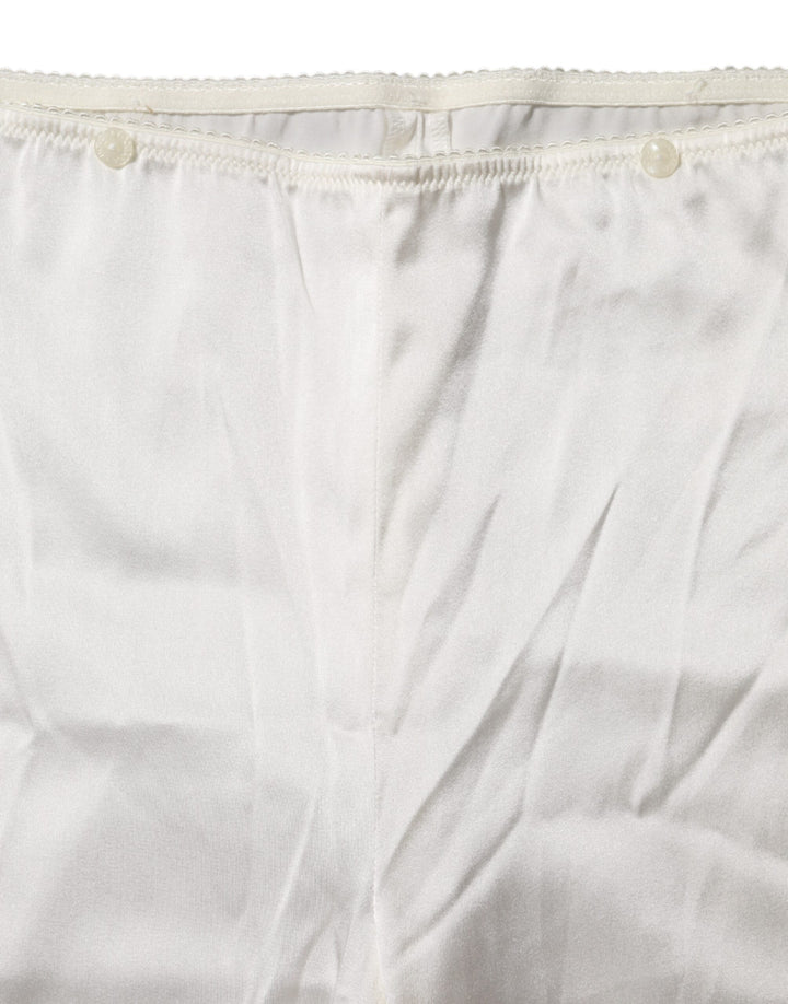 Dolce &amp; Gabbana Sample Sale Dolce &amp; Gabbana Ivory Silk Tapered High Waist Pants - | Designer outlet