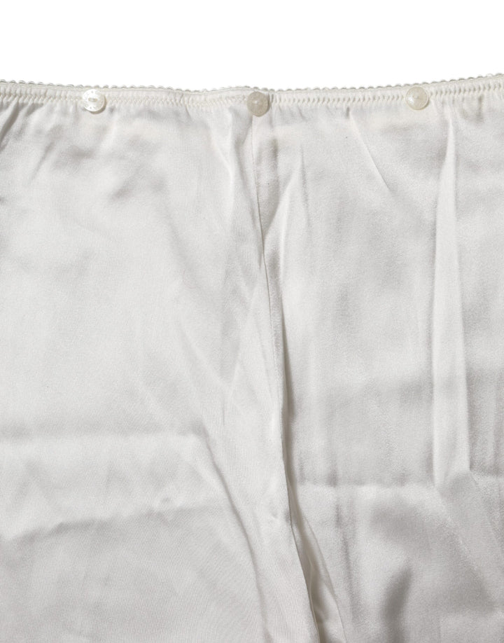 Dolce &amp; Gabbana Sample Sale Dolce &amp; Gabbana Ivory Silk Tapered High Waist Pants - | Designer outlet