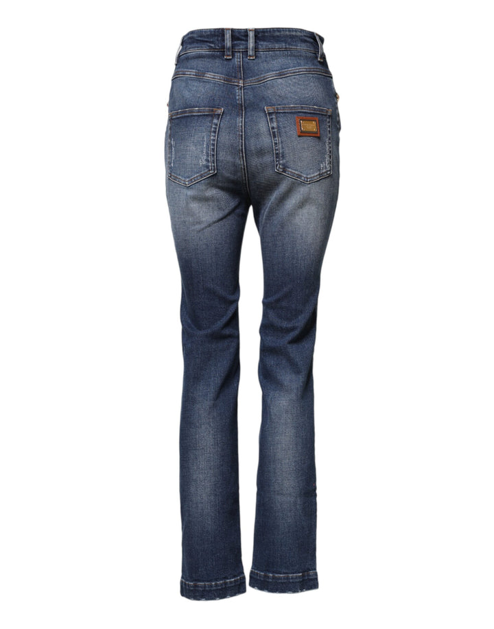 Dolce &amp; Gabbana Sample Sale Dolce &amp; Gabbana Blue Rhinestone Embellished Denim Jeans - | Designer outlet