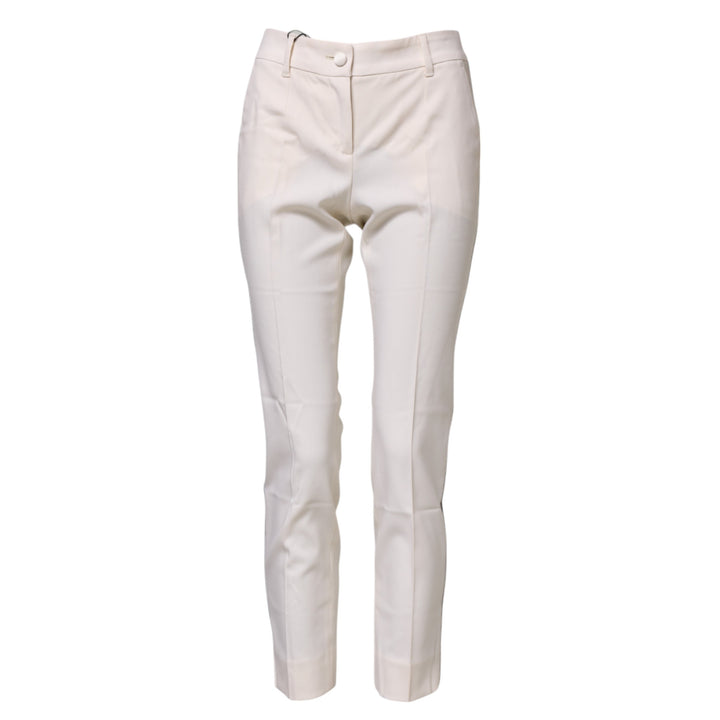 Dolce &amp; Gabbana Sample Sale Dolce &amp; Gabbana White Wool Tapered High Waist Pants - | Designer outlet