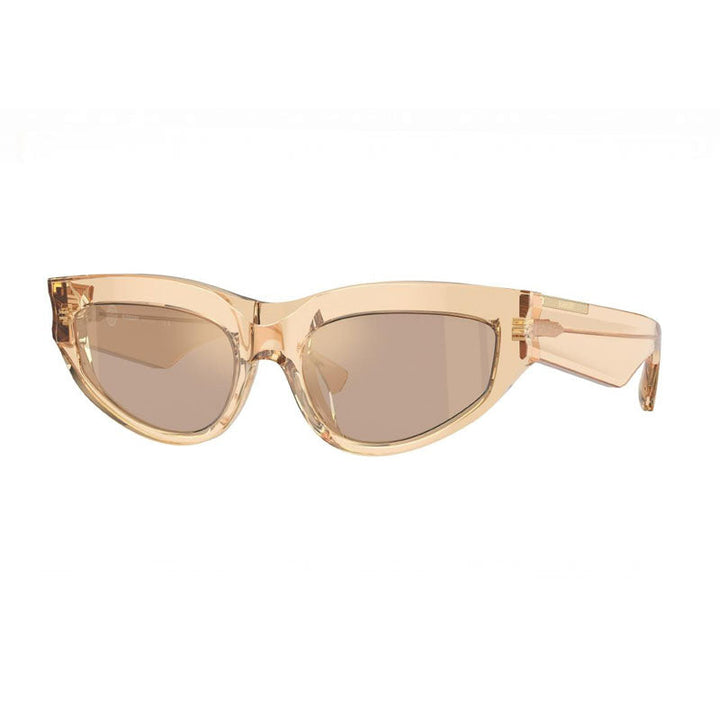 Burberry Sunglasses Cat Eye Full Rim, Brown Frame and Light Brown Mirror Flash Gold Lens BE4425U40635A
