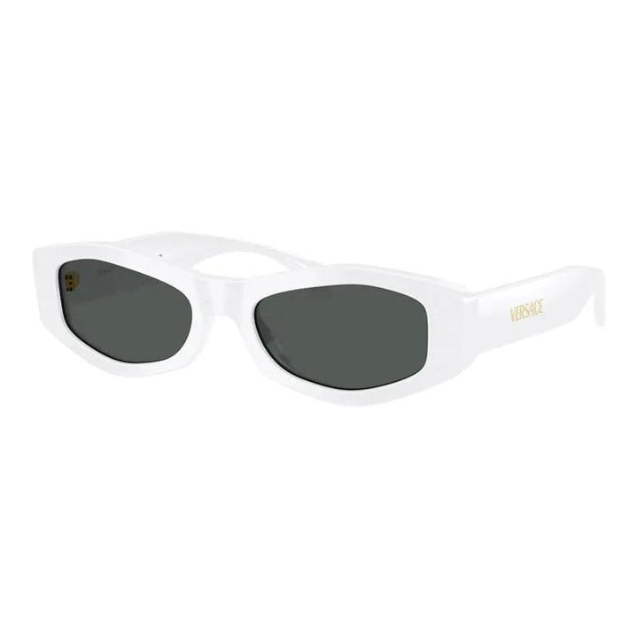 Versace Sunglasses Rectangle Full Rim, White Frame And Grey Lens Ve4487314/87