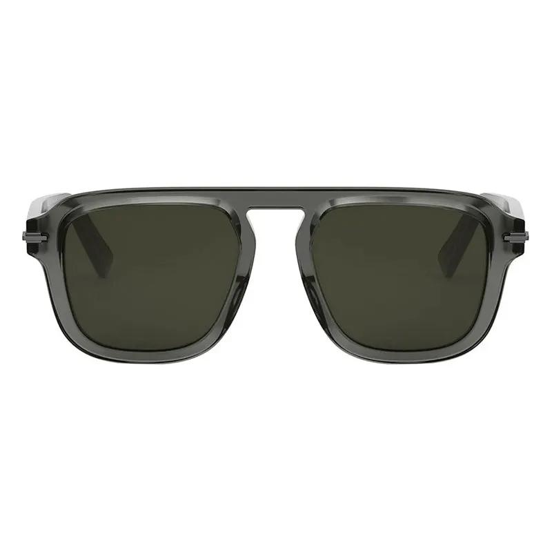 Dior Sunglasses Square Full Rim, Grey Frame And Green Lens
