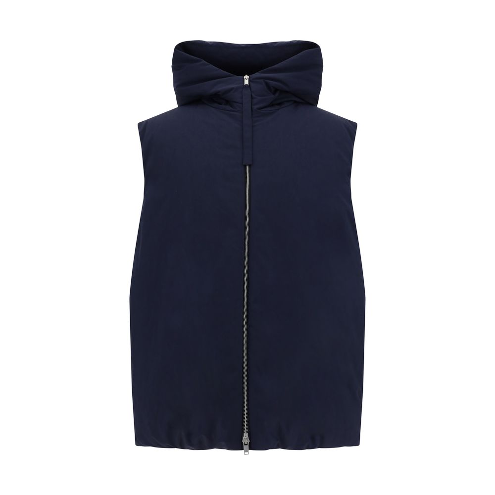 JIL SANDER｜VESTS (Quilting Down Vest (J40AF0157 J70007 Jil Sander Padded zip-up Vest | White | FARFETCH