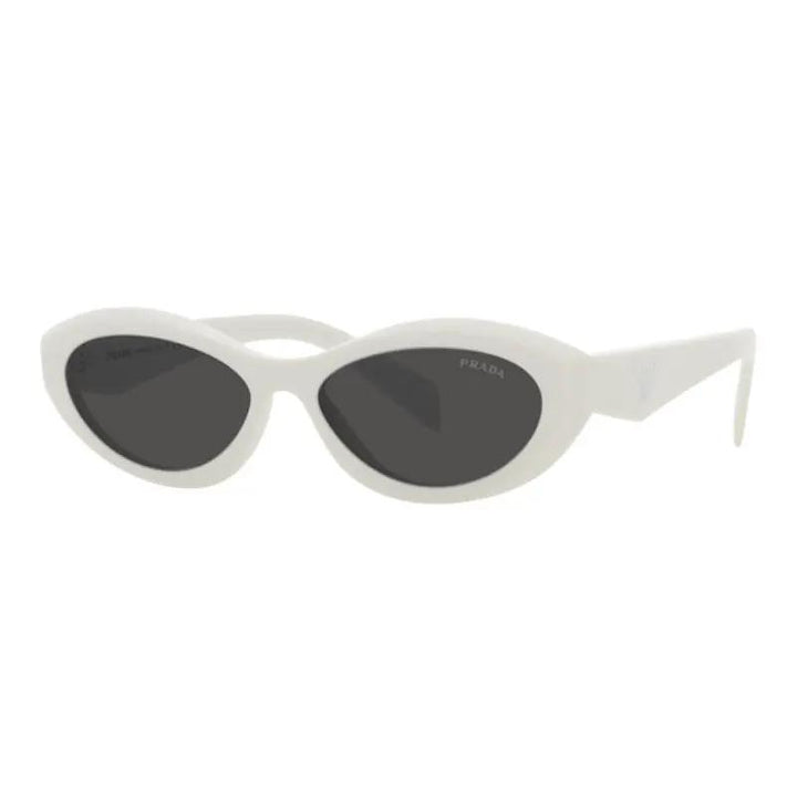 Prada Sunglasses Oval Full Rim, Talc Frame And Dark Grey Lens Pr26Zs17K08Z