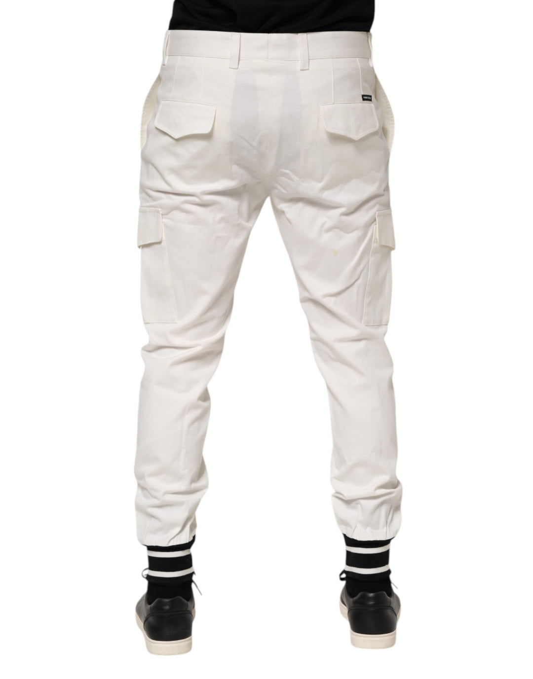 Dolce &amp; Gabbana Sample Sale Dolce &amp; Gabbana White Cotton Jogger Cargo Skinny Men Pants - | Designer outlet