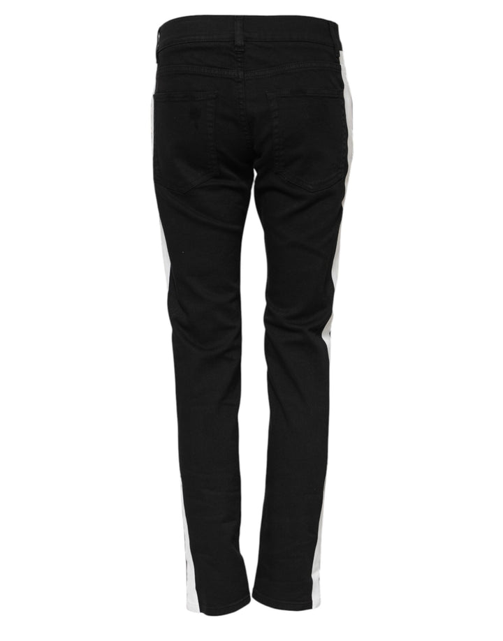 Dolce &amp; Gabbana Sample Sale Dolce &amp; Gabbana Black Tattered White Lining Skinny Denim Jeans - | Designer outlet