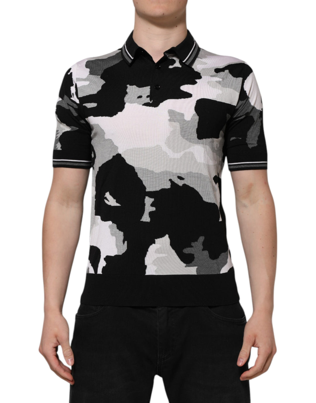 Dolce &amp; Gabbana Sample Sale Dolce &amp; Gabbana Multicolor Camouflage Collared Polo T-shirt - | Designer outlet
