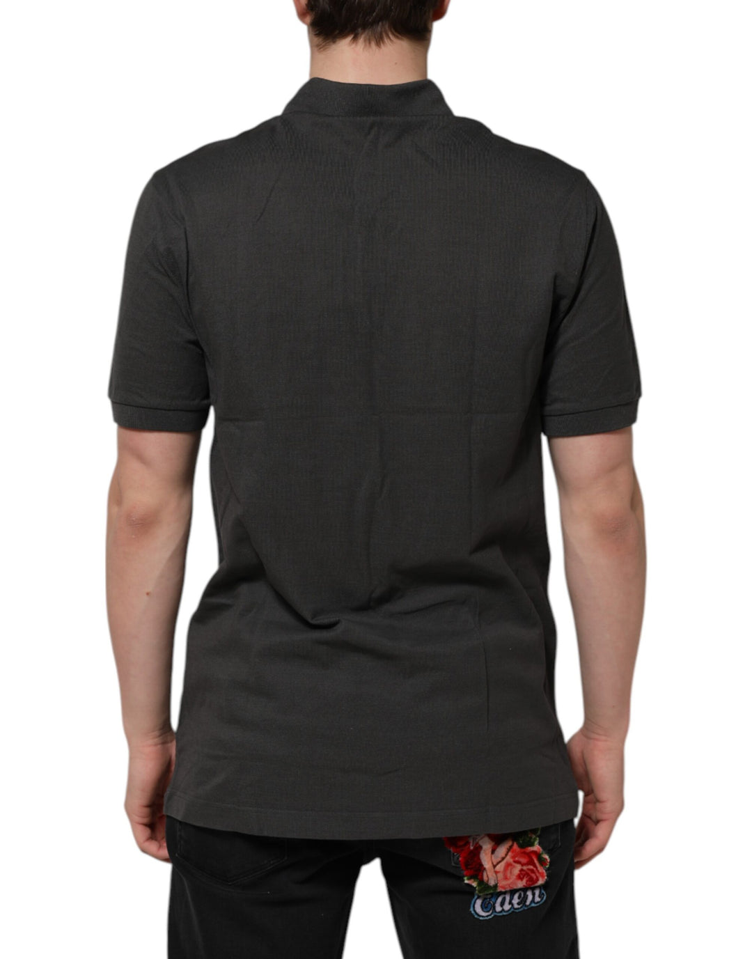 Dolce &amp; Gabbana Dark Gray Short Sleeve Collared Polo T-shirt by Dolce &amp; Gabbana outlet now on sale