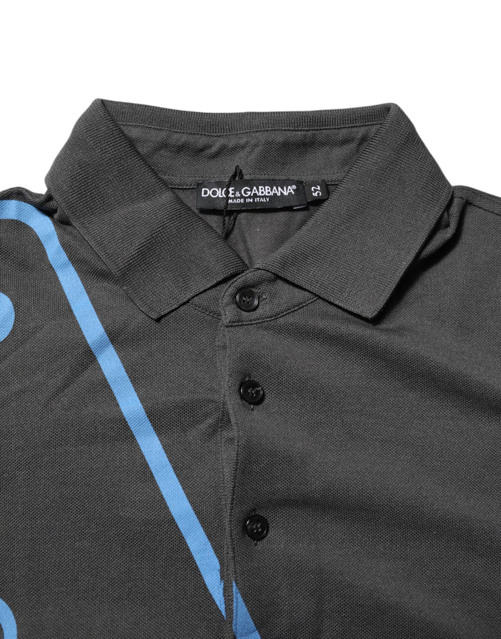 Dolce &amp; Gabbana Sample Sale Dolce &amp; Gabbana Dark Gray Short Sleeve Collared Polo T-shirt - | Designer outlet