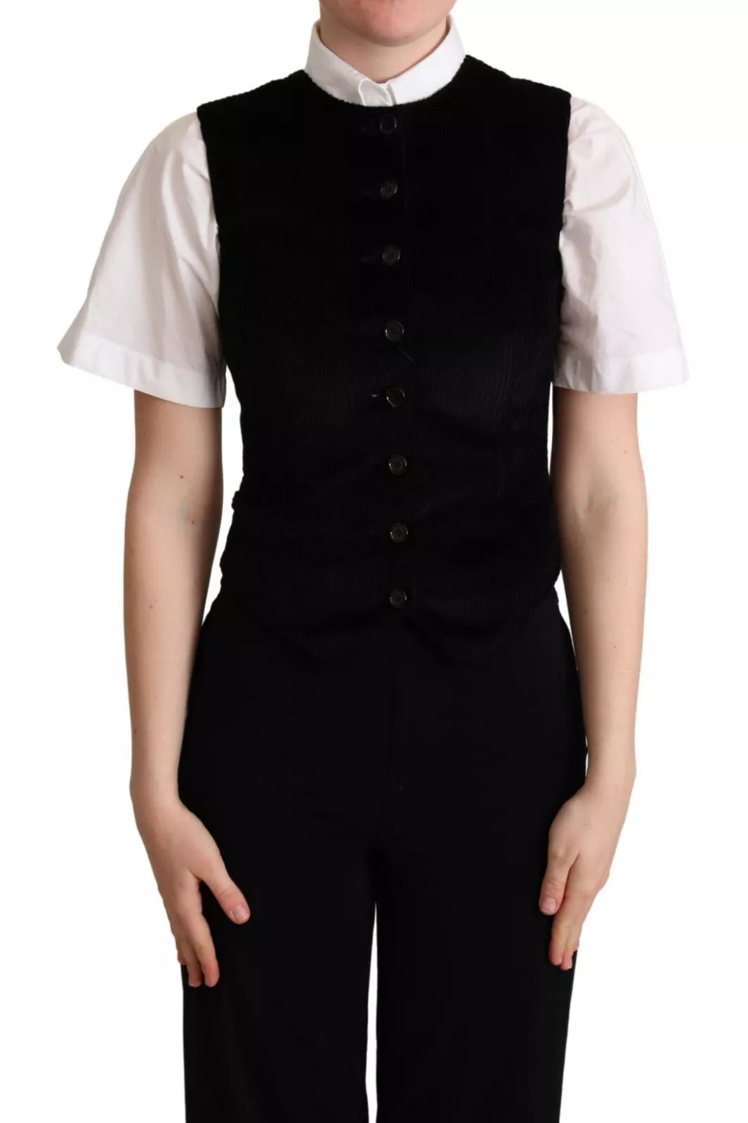 Dolce &amp; Gabbana Sample Sale Dolce &amp; Gabbana Black Brown Leopard Print Waistcoat Vest - | Designer outlet