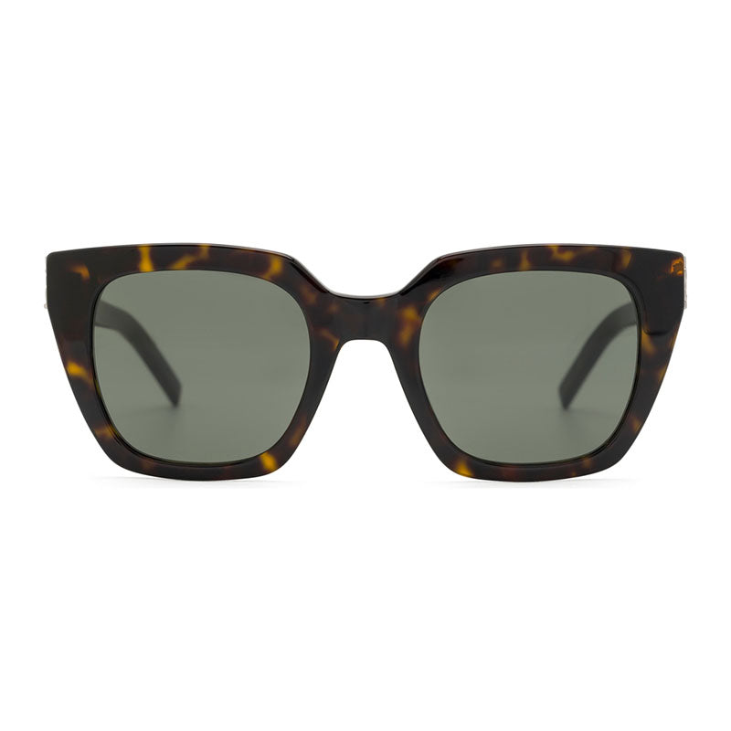 Saint Laurent Sunglasses Square Full Rim, Havana Frame and Grey Lens SLM143002