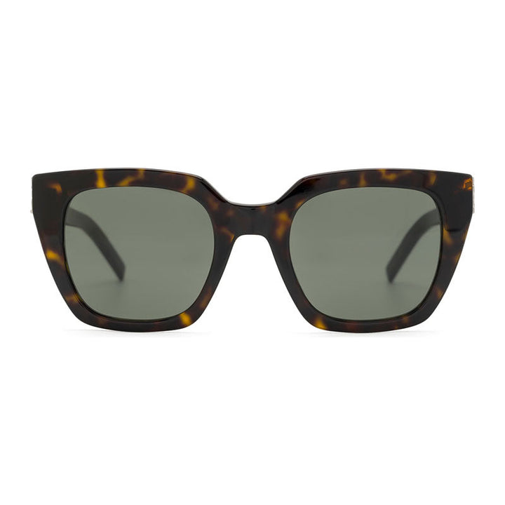 Saint Laurent Sunglasses Square Full Rim, Havana Frame and Grey Lens SLM143002