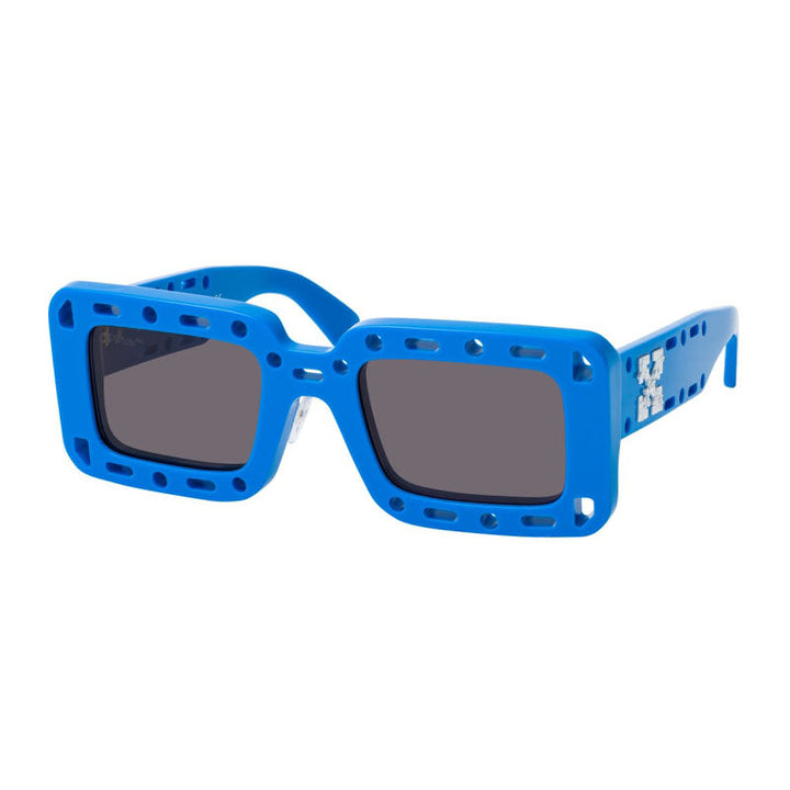 Off-White Sunglasses Square Full Rim, Blue Frame and Dark Grey Lens OERI025ATLANTIC4507