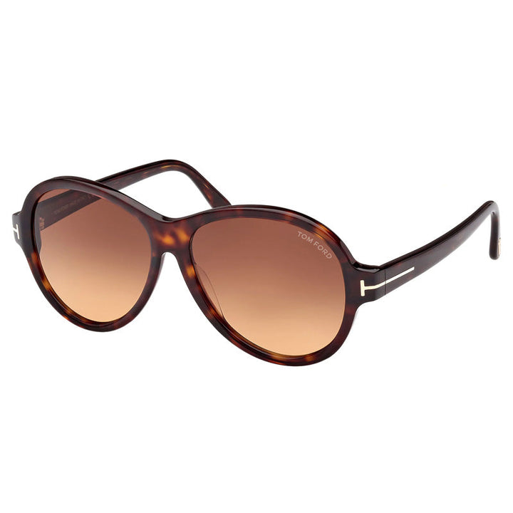 Tom Ford Round Full Rim, with a Dark Havana frame and Gradient Brown lens.