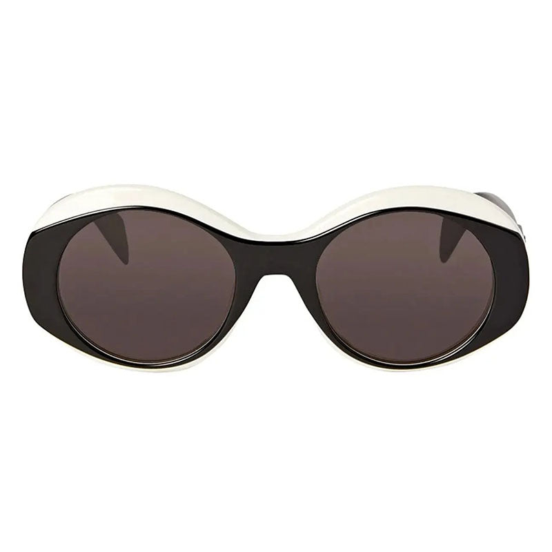 Palm Angels Sunglasses Round Full Rim, Black/White Frame and Grey Lens PERI027SDOYLE0107