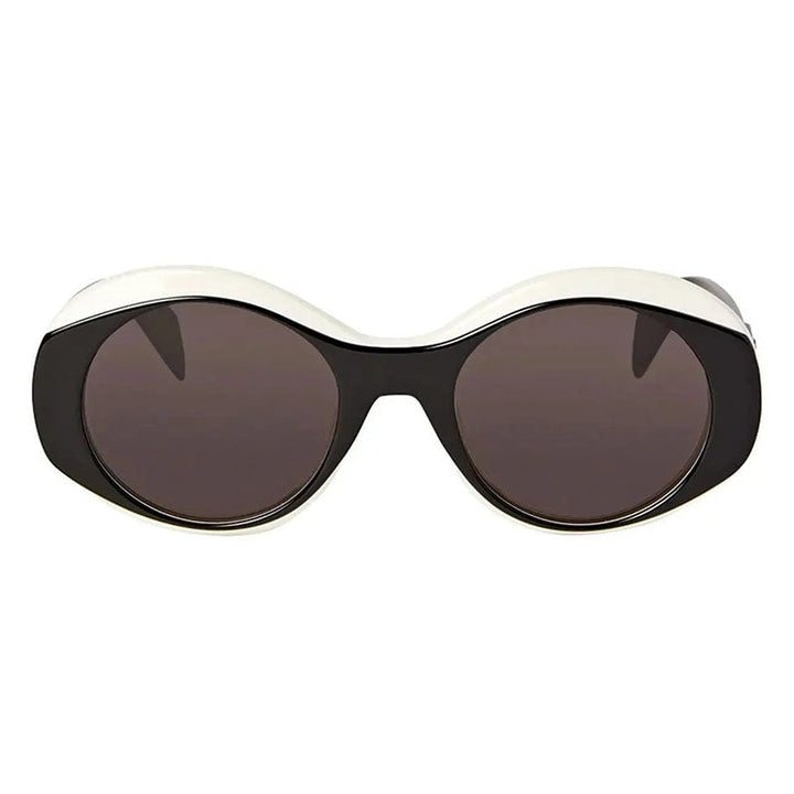 Palm Angels Sunglasses Round Full Rim, Black/White Frame and Grey Lens PERI027SDOYLE0107