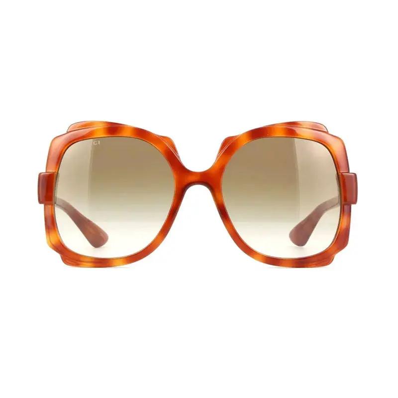 Gucci Sample Sale | Gucci Sunglasses Square Full Rim, Blonde Havana Frame And Gradient Brown Lens Gg1431S002 - Sunglasses | Designer outlet