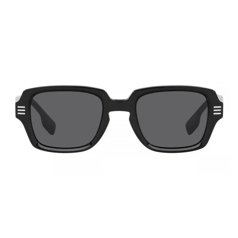 Burberry Sunglasses Rectangle Full Rim, Black Frame And Dark Grey Lens Be4349300187