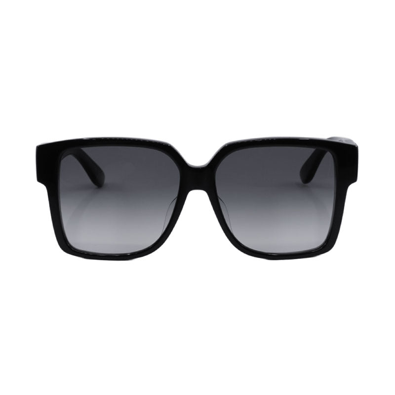 Saint Laurent Sunglasses Square Full Rim, Shiny Black Frame and Grey Gradient Lens SLM9/F002