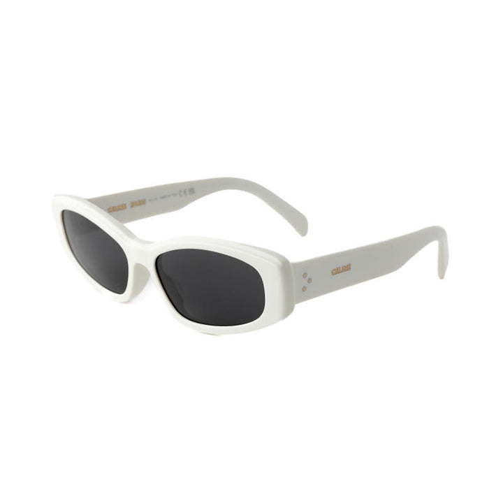 Celine Cat Eye Full Rim, with a Shiny Ivory frame and Smoke lens.