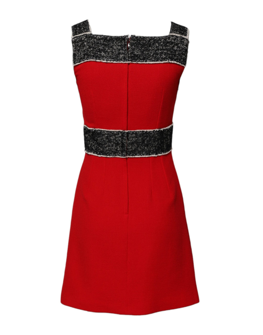 Dolce &amp; Gabbana Sample Sale Dolce &amp; Gabbana Red Wool Sleeveless A-line Flared Mini Dress - | Designer outlet