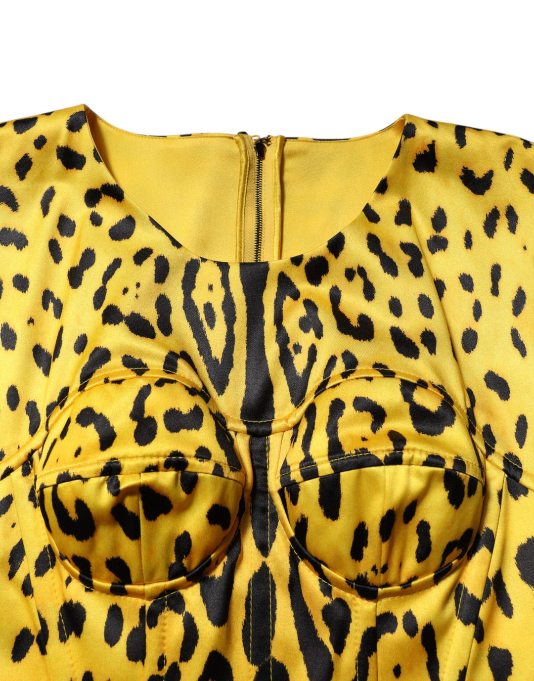Dolce &amp; Gabbana Sample Sale Dolce &amp; Gabbana Yellow Polyester Leopard Midi Sheath Dress - | Designer outlet