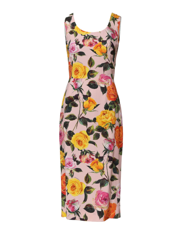 Dolce &amp; Gabbana Multicolor Floral Knee Length Sheath Dress by Dolce &amp; Gabbana outlet now on sale