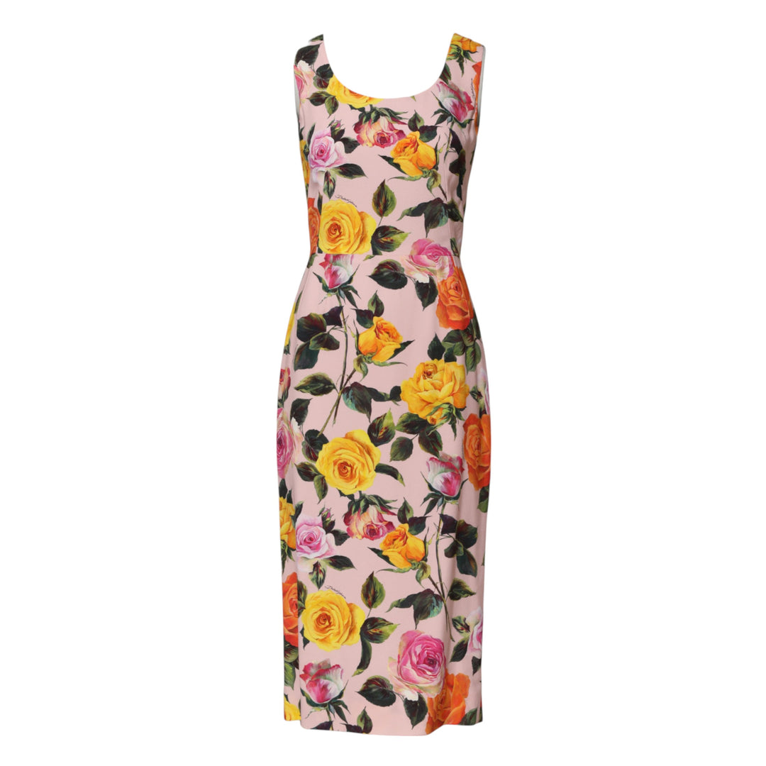 Dolce &amp; Gabbana Multicolor Floral Knee Length Sheath Dress by Dolce &amp; Gabbana outlet now on sale