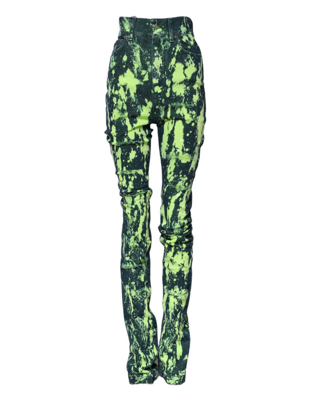 Dolce &amp; Gabbana Sample Sale Dolce &amp; Gabbana Green Color Splash High Waist Denim Jeans - | Designer outlet